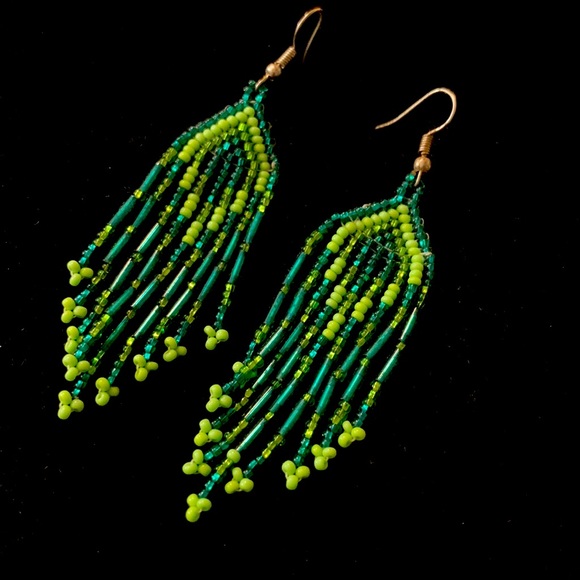 COPY - Mexican Artisanal Boho Fringe Tassel Beaded Earrings - Picture 1 of 4
